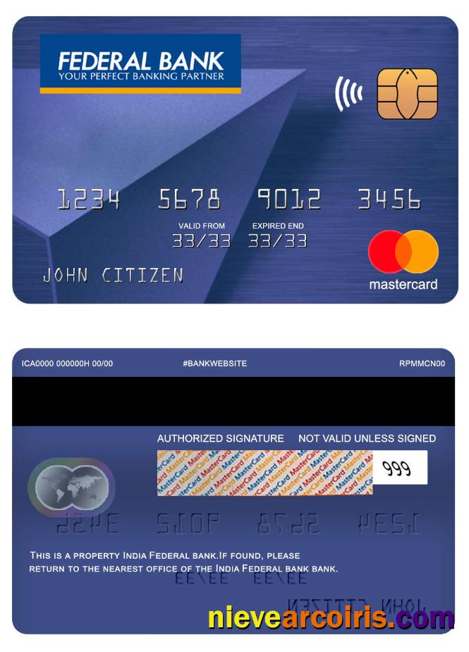 India Federal bank mastercard